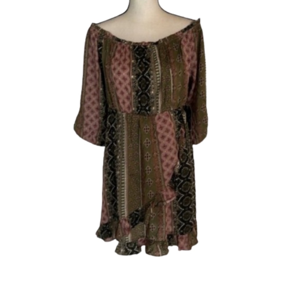 XL justify women’s off the shoulder ruffled dress puffed sleeves new with tags